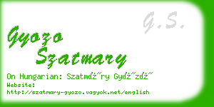 gyozo szatmary business card